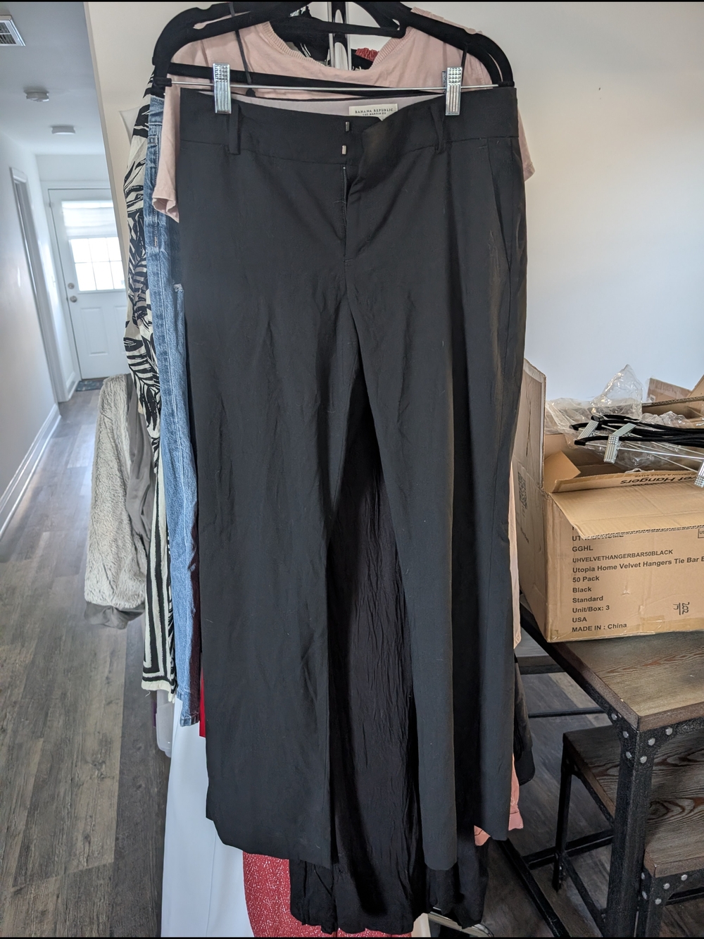 Banana Republic Black Wide-Leg Dress Pants
